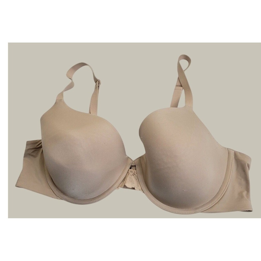 Maidenform T-Shirt Bra Lace Trim Underwire Everyday Minimalist DM7549 Tan 36C